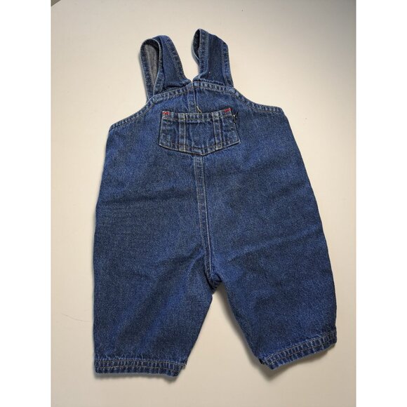 Vtg Baby Denim Overalls Jack-In-The-Box Patch & Snap Closures Boys 0/3 Months - Picture 6 of 8